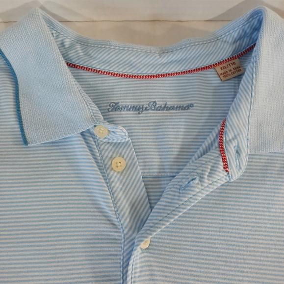 Tommy Bahama Striped Marlin Logo Polo Shirt - Picture 5 of 6